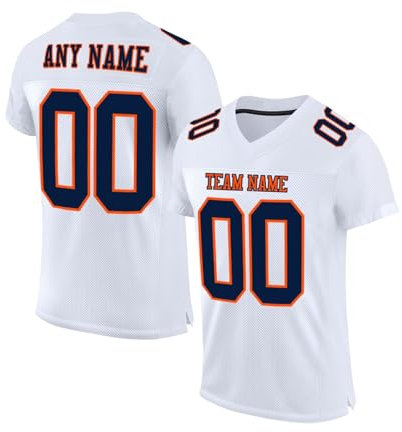 Individuelle Fußballtrikots mit Team Namen Nummer & Logo Personalisiert American Football Trikot für Kinder und Erwachsene Benutzerdefiniertes Football Jersey Sports Uniform T-Shirt Größe S~7XL