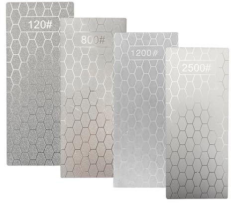 120/800/1200/2500 Grit Knife Sharpener Stones,Diamond Sharpening Plates from Extra Coarse to Extra Fine Grit for Kitchen Knives Scissors and Outdoor Activities