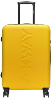 K-Way Trolley K-Air, Valigia Rigida 64,5 cm, 4 Ruote Spinner,L24 Giallo, Serratura TSA