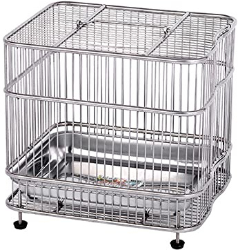 Solide Voliere für drinnen und draußen, Edelstahl, Vogelkäfig, Bad, Metall, Demontage, Voliere, Haustierzubehör, Vogelkäfig, Sittichkäfig (OneColor Small)