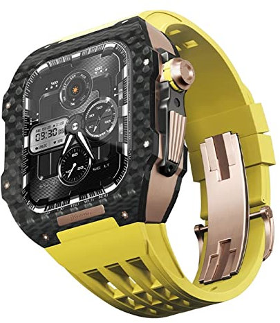 NTALJC Carbon Fibre Watch Hülle Gummi -Gurt