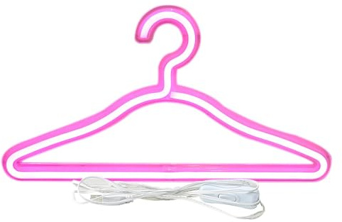 Leichter Kleiderständer mit LED, Neonschild-Halterung – Schalter, praktischer Kleiderbügel, Schlafzimmer, Geschäft, Neon-Schild, praktisch zu verwenden mit romantischen Dekorationen