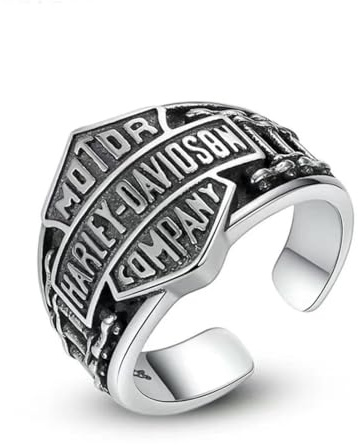 Caiduoduo Schmuck Vintage Harley Ringe Mode Menschen Accessoires Männer Dominierend Englisch Alphabet Ringe