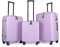 JLY Premium Black Suitcase Set 100% German Bayer Polycarbonate Superior Organisation TSA Security Lock Ultra-Quiet Wheels (3 Piece, Dreamy Lilac, S (55cm), M (68cm), L (77.5cm))