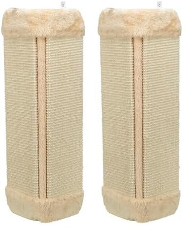 TRIXIE Kratzbrett für Zimmerecken - Sisal Kratzfläche - plüschbezogene Rückseite - Katzenminze - 32 × 60 cm - 43431 (Packung mit 2)