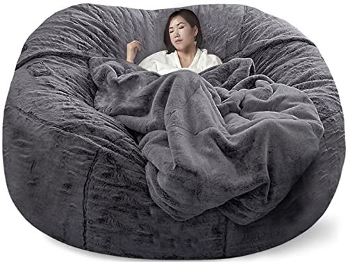 Sitzsack-Sesselbezug, riesiger Sitzsack-Sofabezug, weich und bequem, flauschiges Fell, Sitzsack, Bett, Sofabezug, faules Sofa, Liegestuhl, Kissenbezug
