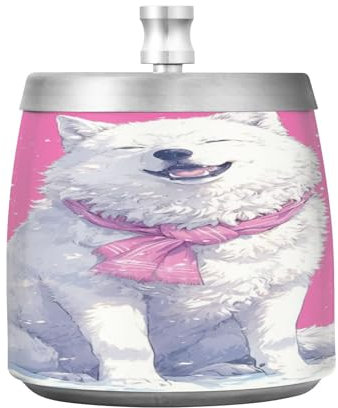 Excited Wolfs Aschenbecher aus Edelstahl, mit Deckel, für Zuhause, Büro, Tisch, Outdoor, rauchfrei, winddicht, abgedeckter Aschenbecher, Eimer für kühle Terrassendekoration