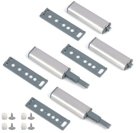 4 Stück Drucktüröffner Push to Open Türöffner, Schranktür Dämpfer, Drucköffner Schranktür, Tip-On Druckschnapper Öffner Druck, für Push to Open Schublade, Schranktür & Möbel – ohne Griff