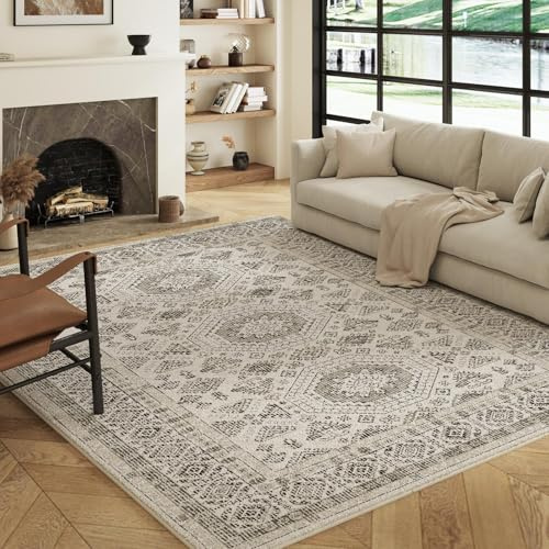 Decoranddecor Traditional Rugs Living Room 160x230cm Washable Non-Slip