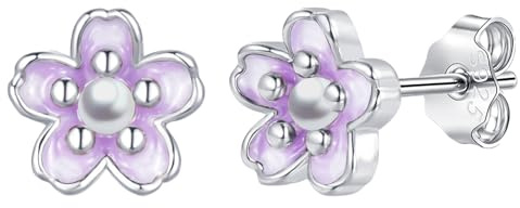 Josfeva Ohrstecker Silber 925 Mädchen, Kleine Kinder Ohrringe Mädchen | Klee/Herz/Blüten/Paw/Schwan Stecker, Schlafen Knorpel Stecker, Kinderohrringe Geschenke mit Geschenkbox, Hypoallergen