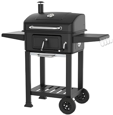 Extra großer Holzkohlegrill Smoker - Perfekt zum Grillen & Kochen im Freien - Ideal für Garten & Terrasse - BBQ Grill für Familienfeiern & Partys