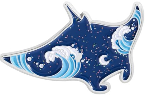 Blaue Meeresbewohner Emaillierte Anstecknadel Cartoon Delfin Mantas Rochen Legierung Brosche Schmuck Geschenk Für Meeresliebhaber Glitzernde Delfin Brosche Schmuck