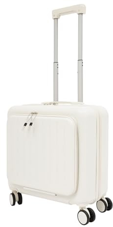 MEELRYD Maleta de mano para negocios de 18 pulgadas con compartimento para laptop, maleta con ruedas y cerradura de combinación, puerto USB, compartimento frontal de 180°, maleta de piloto para viaje