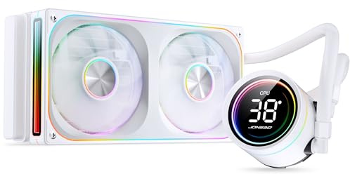 Jonsbo TH-240 AiO Wasserkühlung – weiß | 240 mm CPU-Wasserkühler mit ARGB, LED-Temperaturanzeige und Single-Frame-Lüfter