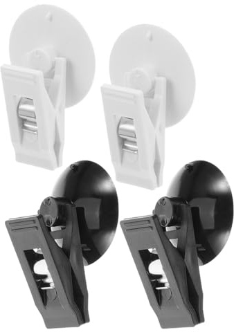 AMUSLESUR Pince Voiture Ventouse en Pvc et Abs pour Cartes et Documents, Lot de 2 Paires, Fixation Sécurisée et Facile à Utiliser pour Pare-brise de Véhicule