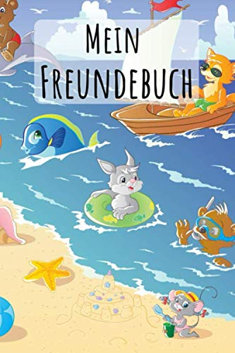 Mein Freundebuch: Urlaub Strand | Für Kinder zum Eintragen | Platz für 49 Freunde | DIN A5+ | Geschenkidee