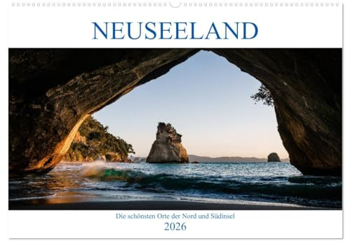 Neuseeland - Die schönsten Orte der Nord- und Südinsel (Wandkalender 2026 DIN A2 quer), CALVENDO Monatskalender: Die schönsten Orte in Neuseeland (CALVENDO Natur)