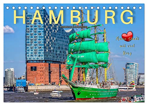 Hamburg - meine Stadt mit viel Herz (Tischkalender 2026 DIN A5 quer), CALVENDO Monatskalender: Hamburg, bezaubernde Stadt an der Elbe. (CALVENDO Orte)