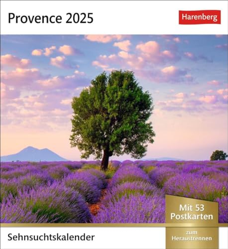 Provence Sehnsuchtskalender 2025 - Wochenkalender mit 53 Postkarten: Foto-Kalender zum Aufstellen, mit 53 Postkarten zum Sammeln und verschicken. ... zum Aufhängen (Sehnsuchtskalender Harenberg)