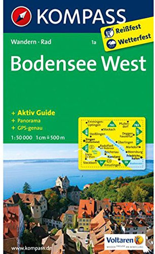 KOMPASS Wanderkarte Bodensee West: Wanderkarte mit Aktiv Guide, Radwegen und Panorama. GPS-genau. 1:50000