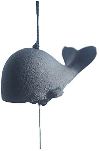 TOMYEUS Windspiele aus Gusseisen, Delfin-Windspiele, hängende Dekoration, Windglocken für Gärten und Innendekoration, Feng Shui-Ornament, Außenglockenspiele