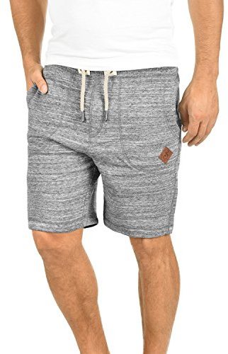 !Solid SDAris Herren Sweatshorts Kurze Hose Jogginghose mit Melierung Kordel Eingrifftaschen Baumwollmischung Regular fit, Größe:2XL, Farbe:Light Grey Melange (8242)
