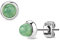 Beyoutifulthings Damen 1 Paar Stud Ohr-ring Set Ohr-Stecker Chirurgenstahl Halbedelsteine eingefasst Grüne Jade