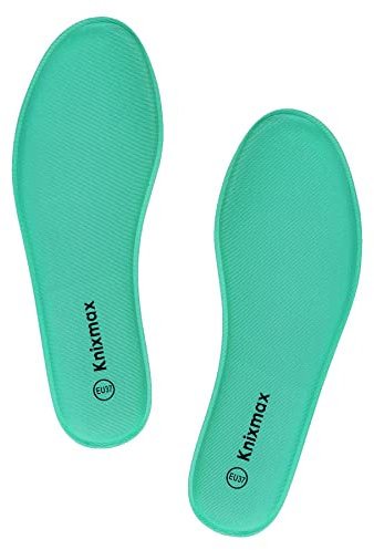 Knixmax Memory Schaum Einlegesohlen für Damen - Weich Einlagen Komfort Schuheinlagen für Sport, Freizeit und Beruf - für Sneaker, Wanderschuhe, Arbeitsschuhe - Frauen Grün 41 EU