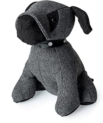 Blue Canyon Max Dog Door Stop| Sand Stuffed Door Stopper| Heavy Door Stopper Animals| 1kg| Polyester Fabric Door Stopper for Bedroom, Drawing Room, Outdoor| Elegant Home Décor (Grey)