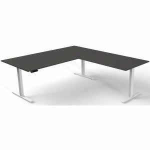Kerkmann Schreibtisch Move 3 elektr. höhenverstellbar BxT 200x220cm + Anbautisch anthrazit