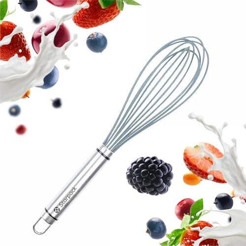 Yalixuan Premium Silikon Schneebesen, hoch hitzebeständig bis 600 ° F, Antihaft-sicherer Silikon Schneebesen (blaugrün blau)