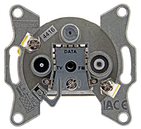 DCT Delta 3-Loch Kabelfernsehen Multimedia-Durchgangsdose 5-1006 MHz, 10dB / BDM 8610 85Q / Digital/Aufputz/Unterputz/DVB-C …