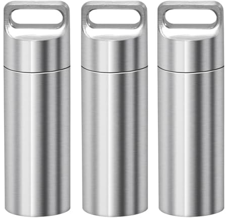 3 Pillendosen, tragbare Pillendosen, wasserdichter Pillendosenhalter für den täglichen Gebrauch, tragbarer Medikamentenspender für Outdoor-Camping und Reisen (Silver, 6.5 * 1.95cm)