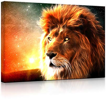 lightbox multicolor | Bild mit LED Beleuchtung | Löwe Abstrakt Art | 60x40 cm | Fully Lighted