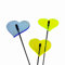 3X Sonnenfänger 'Herz', Deko Gartenstecker 3er Set mit 25cm Schwingstab, Leuchtende Garten Geschenk Idee Hochzeit Liebe, Farbe:gelb/grün/blau