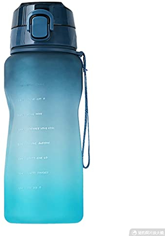 QHLOM Motivation 67,6 Oz-Wasserflasche mit Strohzeit-Zeit-Marke Wiederverwendbare Tritan BPA -Free Sports Water Jug Gradient Farbe (Color : Blue)