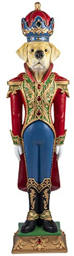 Timstor Schiaccianoci cane con corona - Statua in resina da 93 cm