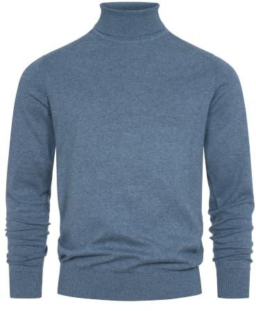 Indicode Herren Eldo Feinstrickpullover aus 80% Baumwolle mit Rollkragen | Klassischer Rollkragenpullover für Alltag und Business, Strickoberteil, Herrenpullover, Freizeitpullover, Pullover für Männer