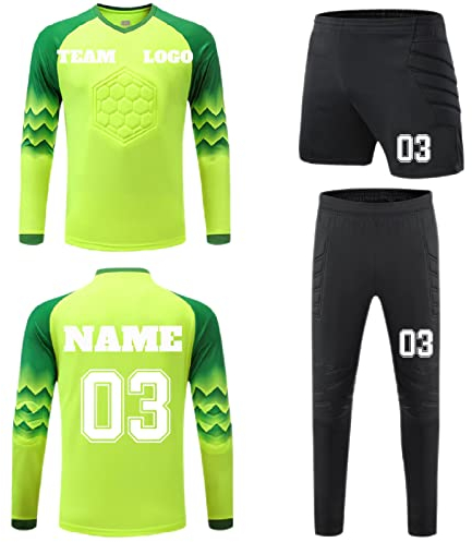 LJYTMZ Torwarttrikot Personalisieren für Kinder, Benutzerdefiniert Torwart Trikots für Herren mit Nummer Name Team Logo Torwarttrikot Fußballtrikot Geschenk