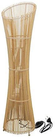 JUANIO Lampadaire sur pieds en bambou lampe de sol luminaire coloris naturel - Diamétre 25 x Hauteur 100 cm (1.8 m cable)