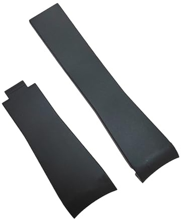 Hooxue Uhrenarmband aus Gummi mit gebogenen Enden, kompatibel mit Rolex Submariner Yacht Master Oysterflex Sea-Dweller Serie (schwarz)