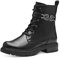 MARCO TOZZI by Guido Maria Kretschmer Damen Stiefeletten zum Schnüren aus Kunstleder mit Reißverschluss, Schwarz (Black/Gun Mtl), 39 EU