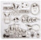 Rayher Clear Stamps - Frohe Ostern, Bogengröße 102,5 x 97 mm, 11 Motive, transparente Stempel, durchsichtige, klare Silikonstempel, 50273000