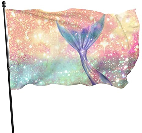 Gartenfahne Glitter Pink Mer-Maid Bauernhof Flaggen Durable Dekoratives Banner Langlebig Sommer Flaggen, Für Bauernhaus, Veranda