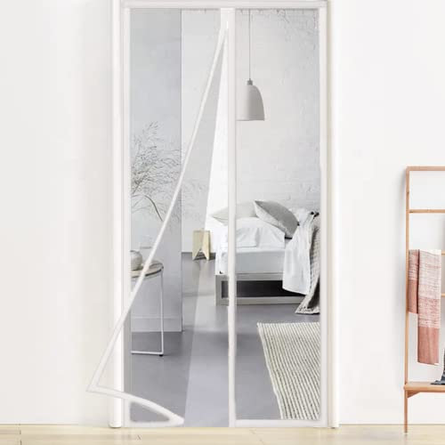 Mosquitera Magnética para Puerta - Malla Cortina Antimosquitos Antimoscas Alta Resistencia para Sala de estar, Terraza Facil de Instalar (Blanco, 130x220 cm)
