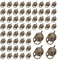 URROMA 60 Pcs Antique Bronze Metall Ring Pull Griffe, Schublade zieht für Schmuck Box Chest Schrank Schublade Griff Ring Bronze-farbig