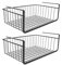 Generic 2Pcs Under Shelf Storage Hanging Storage Shelves Baskets Under Desk Shelf Storage Baskets for Kitchen Pantry Cabinet Bookshelf Office Desk Wardrobe, White, 40cm x 25cm x 15cm
