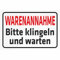 INDIGOS UG - Aluverbundplatte Schilder 3mm - Sicherheit - Warenannahme - Bitte klingeln und warten - 300x200 mm - Hotel, Firma, Schutz, KITA, Arzt, Praxis, Wohnung