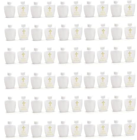 60 botellas de agua bendita de 60 ml para católicos, cristianos, botellas de agua bendita, recipientes vacíos con cruz dorada para católicos, cristianos, Halloween, Pascua, Acción de Gracias, bautizo,