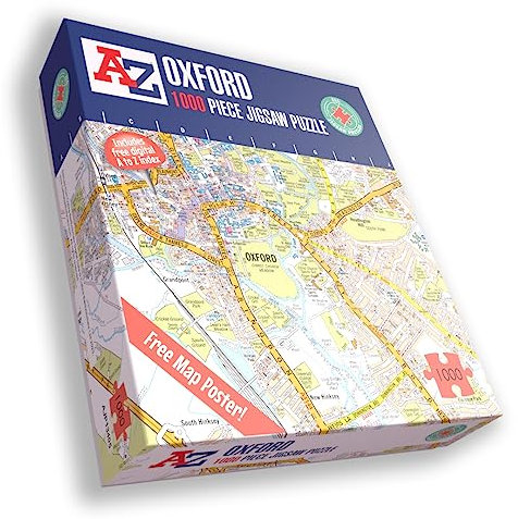Great Britain A-Z Map of Oxford 1000 Piece Jigsaw Puzzle – Exclusive Street Map – Includes Guide Print & City Index – Nostalgic Gift Mapping Fun for Adults